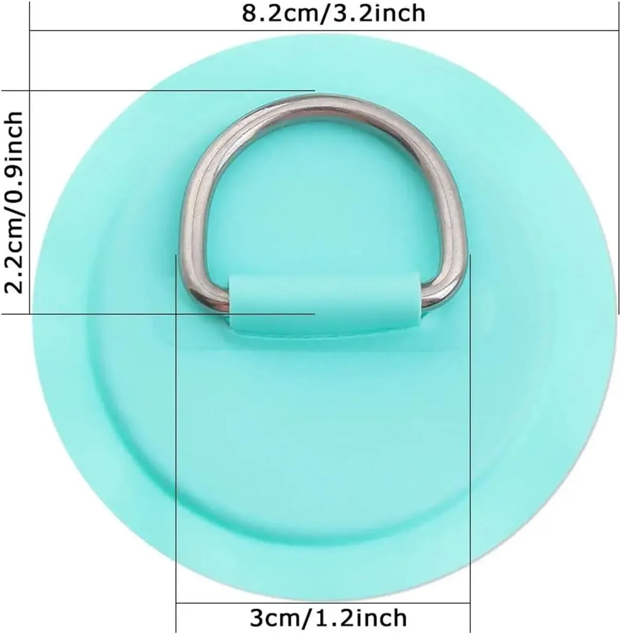 1/4Pcs Surfboard Dinghy Boat PVC Patch with Stainless Steel D Ring Deck Rigging Sup Round Ring Pad 5M Bungee Rope Kit Accessorie