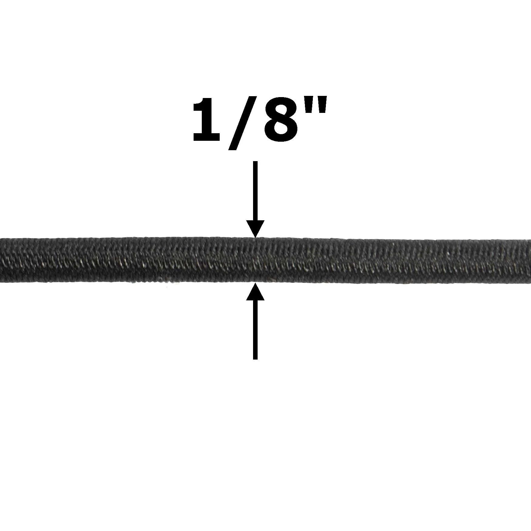 1/8''-3mm Black Polyester Shock Cord 100 ft