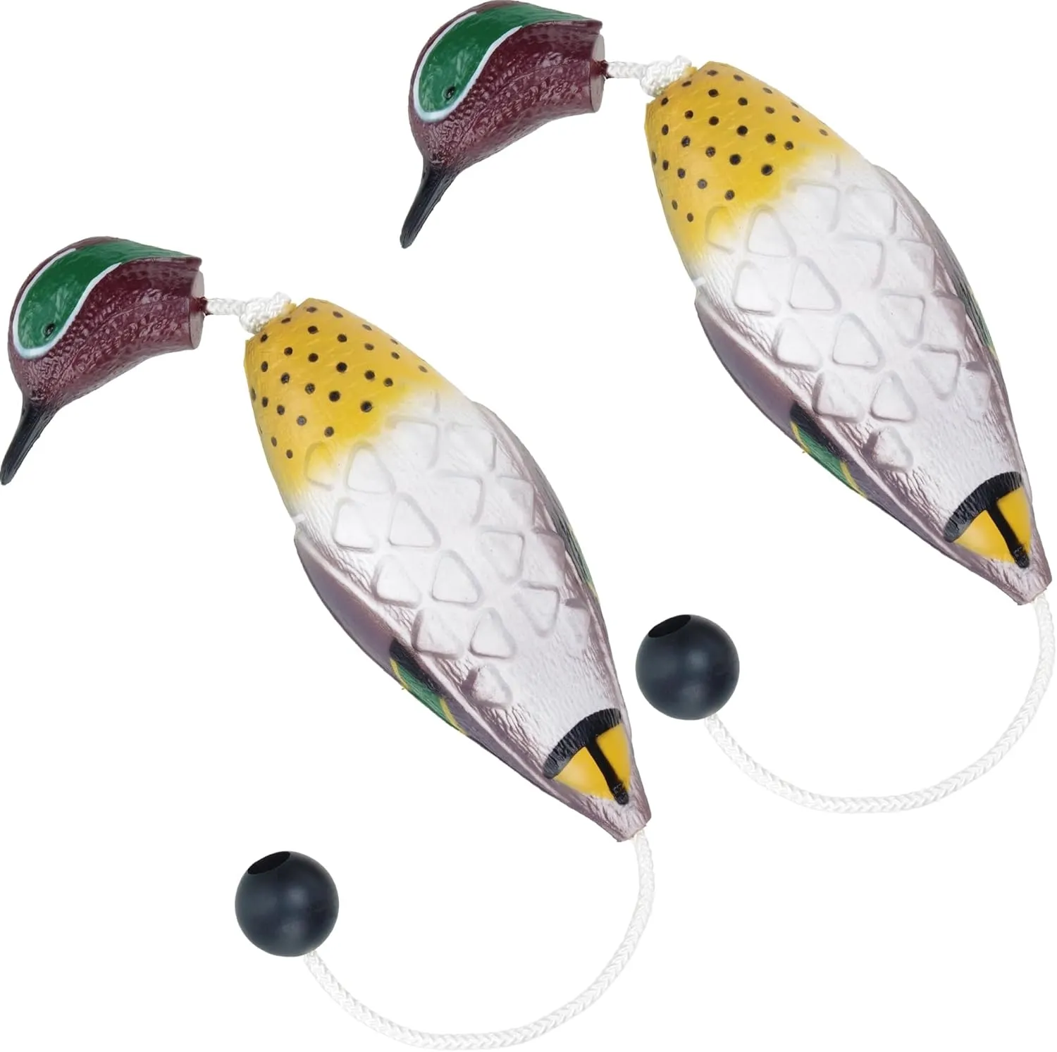 2 Pcs Mottled Mallard Mandarin Duck Dummy Bumper Toys for Hunting Retriever Dog Training, Dog Retriever Outdoor Training ToyHunting Recognition Trainers, Foam Pet Dog Interactive Toys