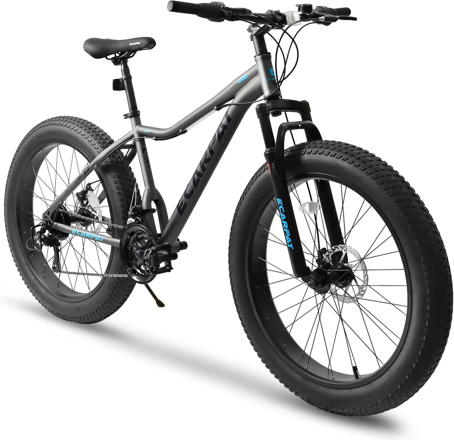 26-Inch Mountain Bike with Front Suspension Shock Absorption, Disc Brakes, 21-Speed Gear System, 85% Pre-Assembled, Ideal for Mountain, Sand, and Snow Cycling