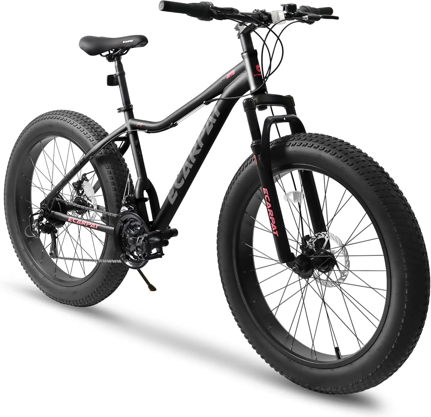 26-Inch Mountain Bike with Front Suspension Shock Absorption, Disc Brakes, 21-Speed Gear System, 85% Pre-Assembled, Ideal for Mountain, Sand, and Snow Cycling
