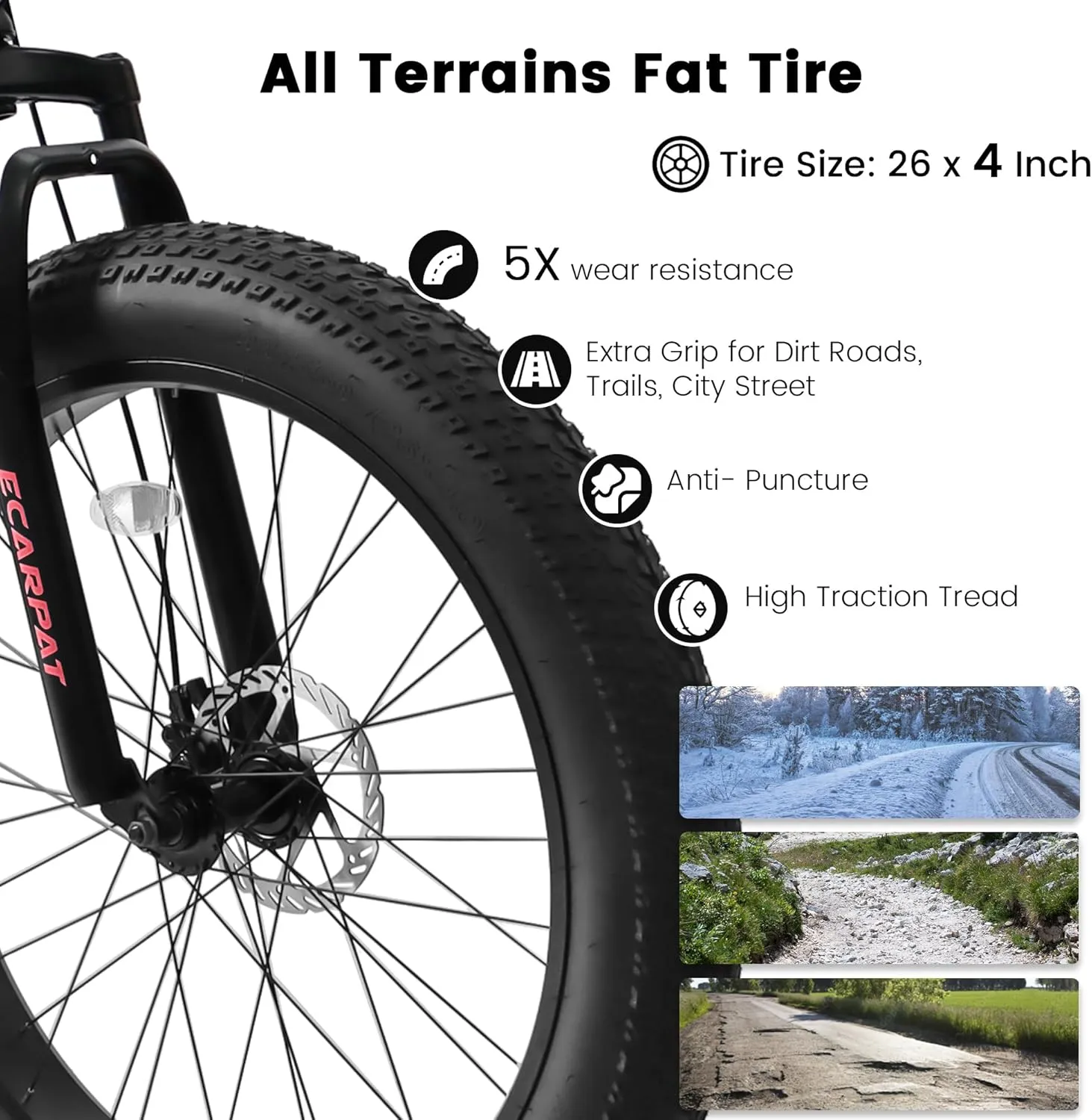 26-Inch Mountain Bike with Front Suspension Shock Absorption, Disc Brakes, 21-Speed Gear System, 85% Pre-Assembled, Ideal for Mountain, Sand, and Snow Cycling