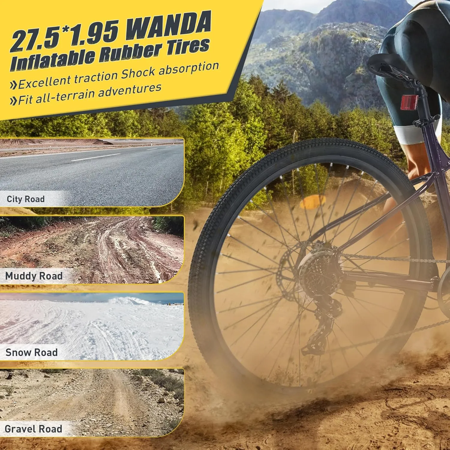 27.5/29 Inch Mountain Bike, Single Speed/ 8 Speeds MTB, Steel Frame, Front Suspension Fork, Disc Brake Bicycle for Women Men Adult,Multi Color