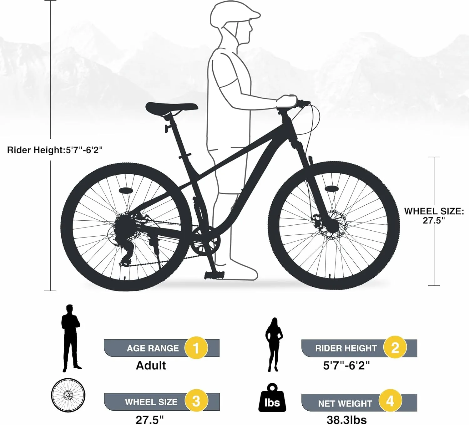 27.5/29 Inch Mountain Bike, Single Speed/ 8 Speeds MTB, Steel Frame, Front Suspension Fork, Disc Brake Bicycle for Women Men Adult,Multi Color