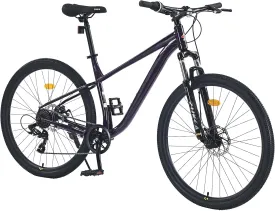 27.5/29 Inch Mountain Bike, Single Speed/ 8 Speeds MTB, Steel Frame, Front Suspension Fork, Disc Brake Bicycle for Women Men Adult,Multi Color