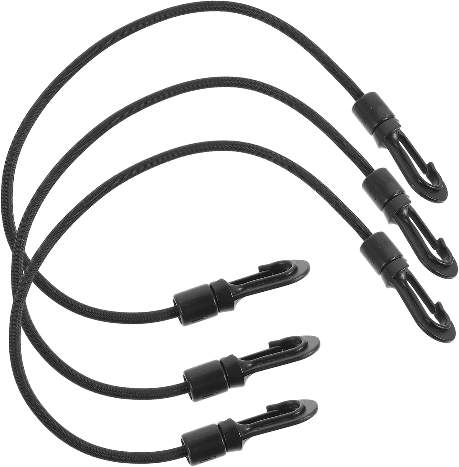 3Pcs Heavy Duty Boat Mooring Rope with Hooks Elastic Tie Straps for Kayaks Sailboats Docking Accessories for Paddle Fixing Outdoor Use