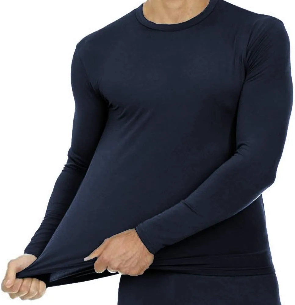 9M Mens Ultra Soft Thermal Shirt - Compression Baselayer Crew Neck Top - Fleece Lined Long Sleeve Underwear