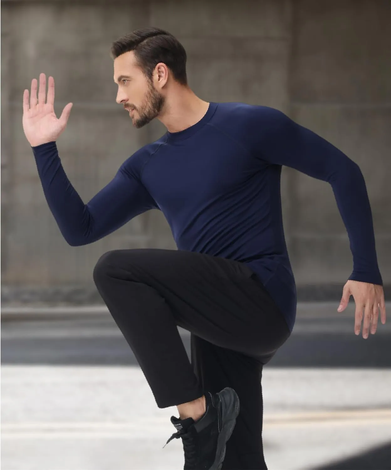 ADOREISM Men's Long Sleeve Thermal Underwear Tops Moisture Wicking Base Layer Thermal Slim Fit Athletic Shirts for Men