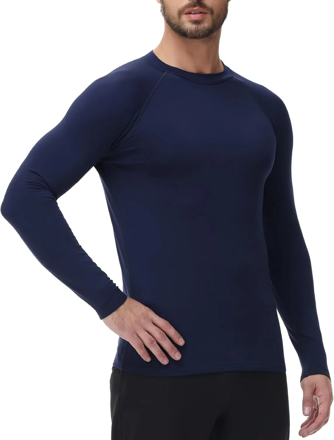 ADOREISM Men's Long Sleeve Thermal Underwear Tops Moisture Wicking Base Layer Thermal Slim Fit Athletic Shirts for Men