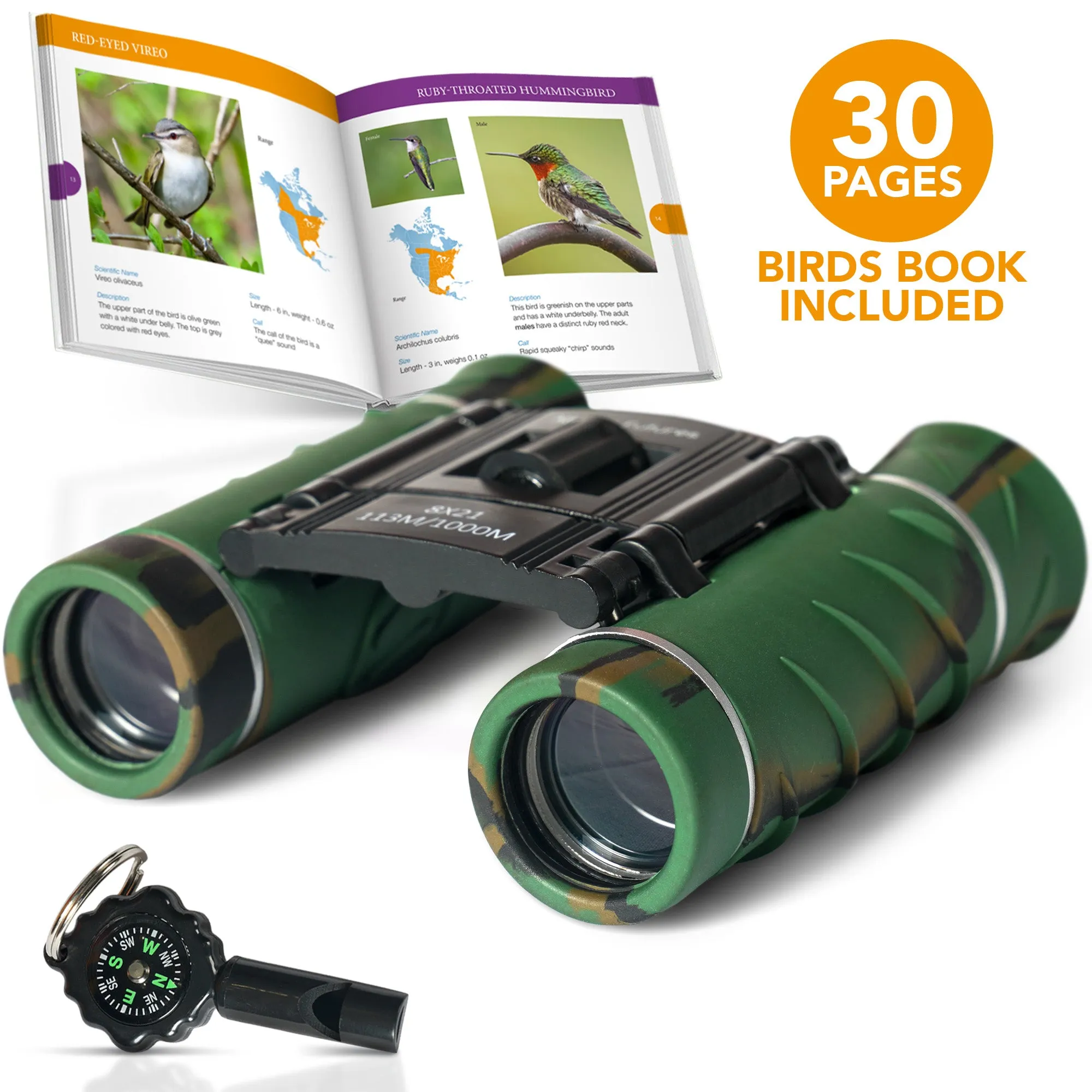 Binoculars For Kids 8X21 Compact Camouflage With High Grade Optics