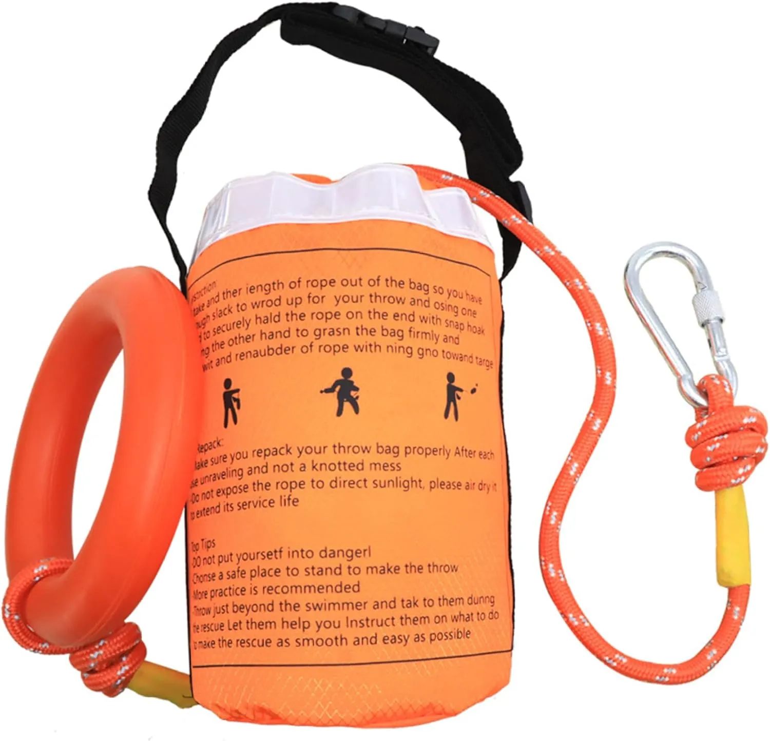 Boat Rope, Throwable Flotation Device, Water Rescue Boat Rope Throw Bag 8mm with 69ft Length Emergency Safety Equipment for Kayak Raft