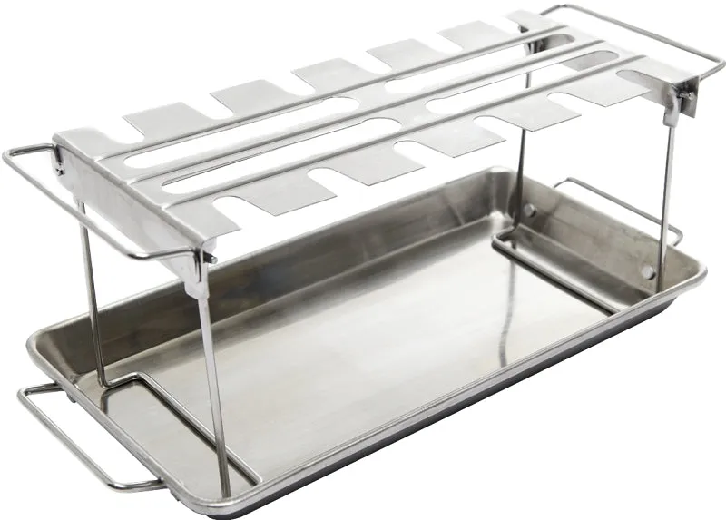 Broil King 64152 Wing Rack and Pan, Stainless Steel :EA: QUANTITY: 1