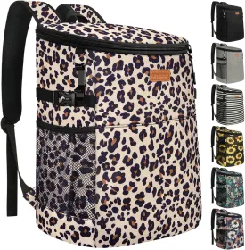 Camping Cooler Backpack 30 Cans, Soft Backpack Coolers Insulated Leak Proof Travel Cooler Bag Waterproof Lunch Picnic Beach Work Trip Thermal Bag Drink Beverage Beer Bag Cooler
