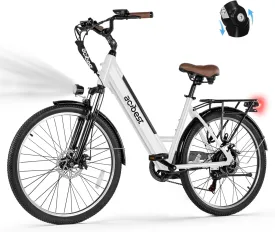 Electric Bike for Adults, Cores 26" Electric Commuter Bike Up to 28MPH 70 Miles, with Peak 1200W Motor, 48V 576Wh Removable Battery, 7-Speed City Cruiser Mountain E Bike for Commuting