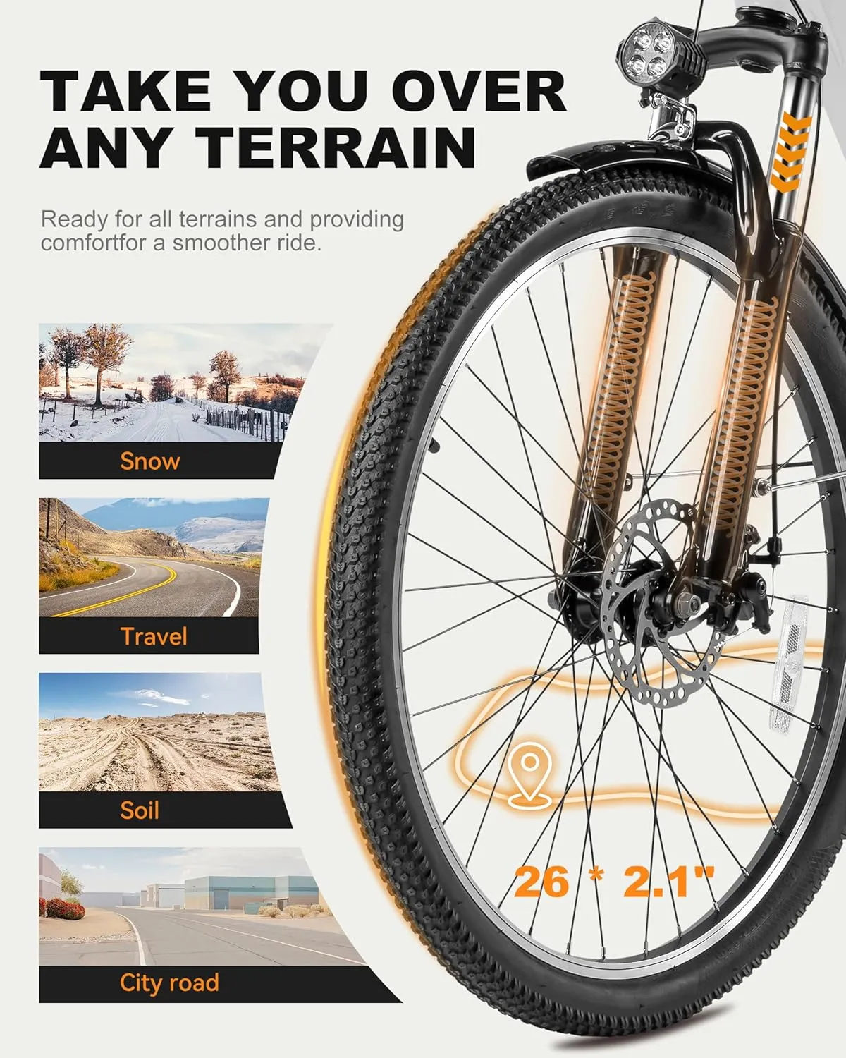 Electric Bike for Adults, Cores 26" Electric Commuter Bike Up to 28MPH 70 Miles, with Peak 1200W Motor, 48V 576Wh Removable Battery, 7-Speed City Cruiser Mountain E Bike for Commuting