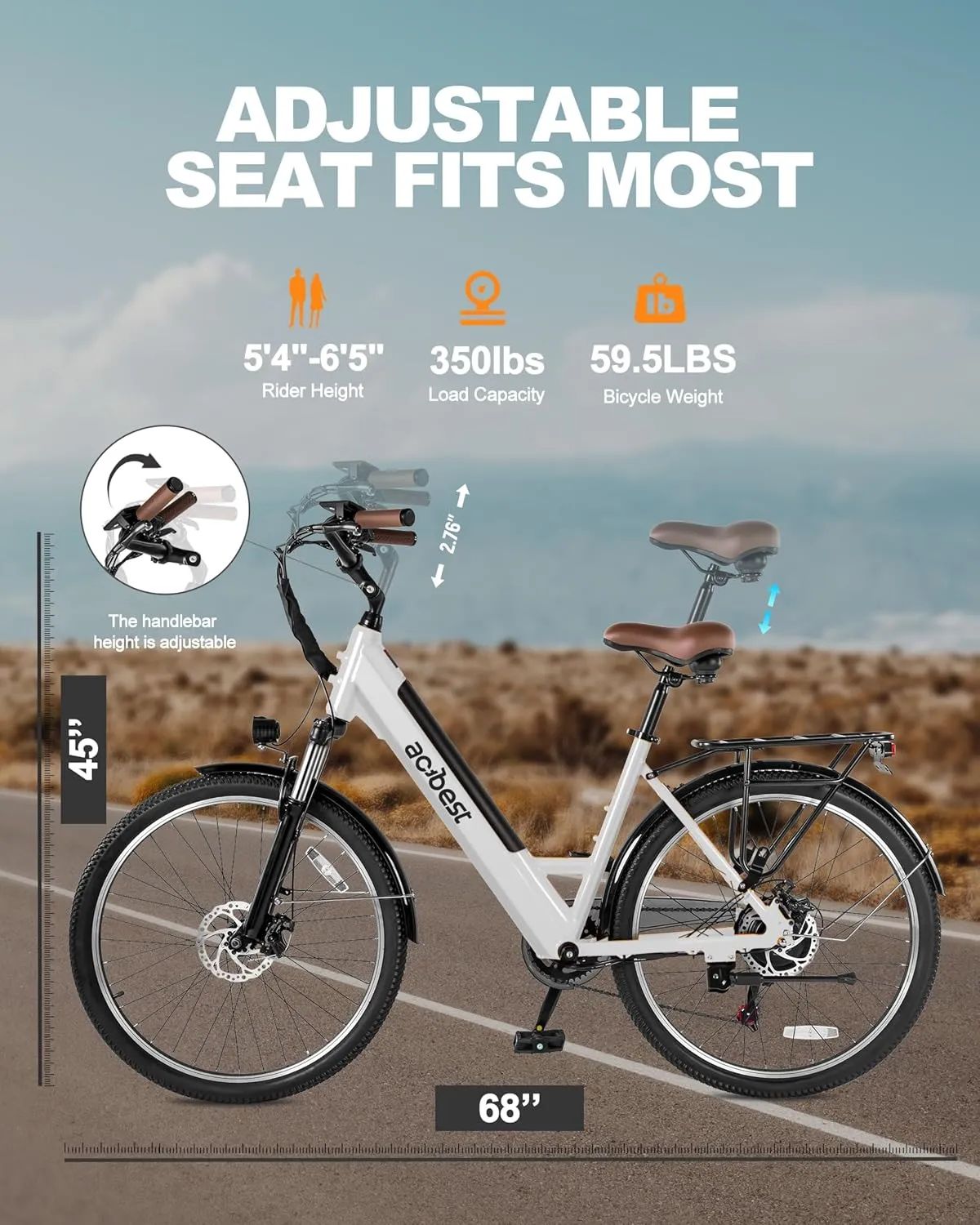 Electric Bike for Adults, Cores 26" Electric Commuter Bike Up to 28MPH 70 Miles, with Peak 1200W Motor, 48V 576Wh Removable Battery, 7-Speed City Cruiser Mountain E Bike for Commuting