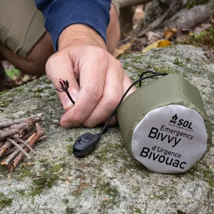 Emergency Bivvy with Rescue Whistle - OD Green