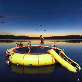 Floating Dock Water Platform Inflatable Raft Lake Water Trampoline, Floating Water Trampoline, Adult Children's Trampoline, Suitable for Lakes and Swimming Pools,4M