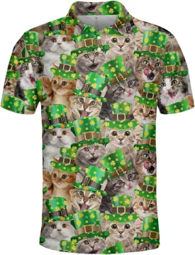 Funny Golf Shirts for Men Dry Fit, Tropical Hawaiian Golf Polo Shirt, Mens Golf Polos Golfing