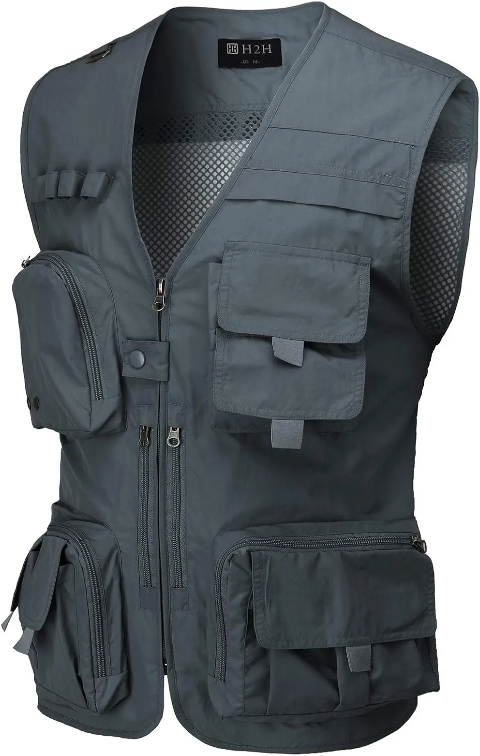 H2H Men's Active Wear Outdoor Vests Work Safari Fishing Travel Utility Summer Vest
