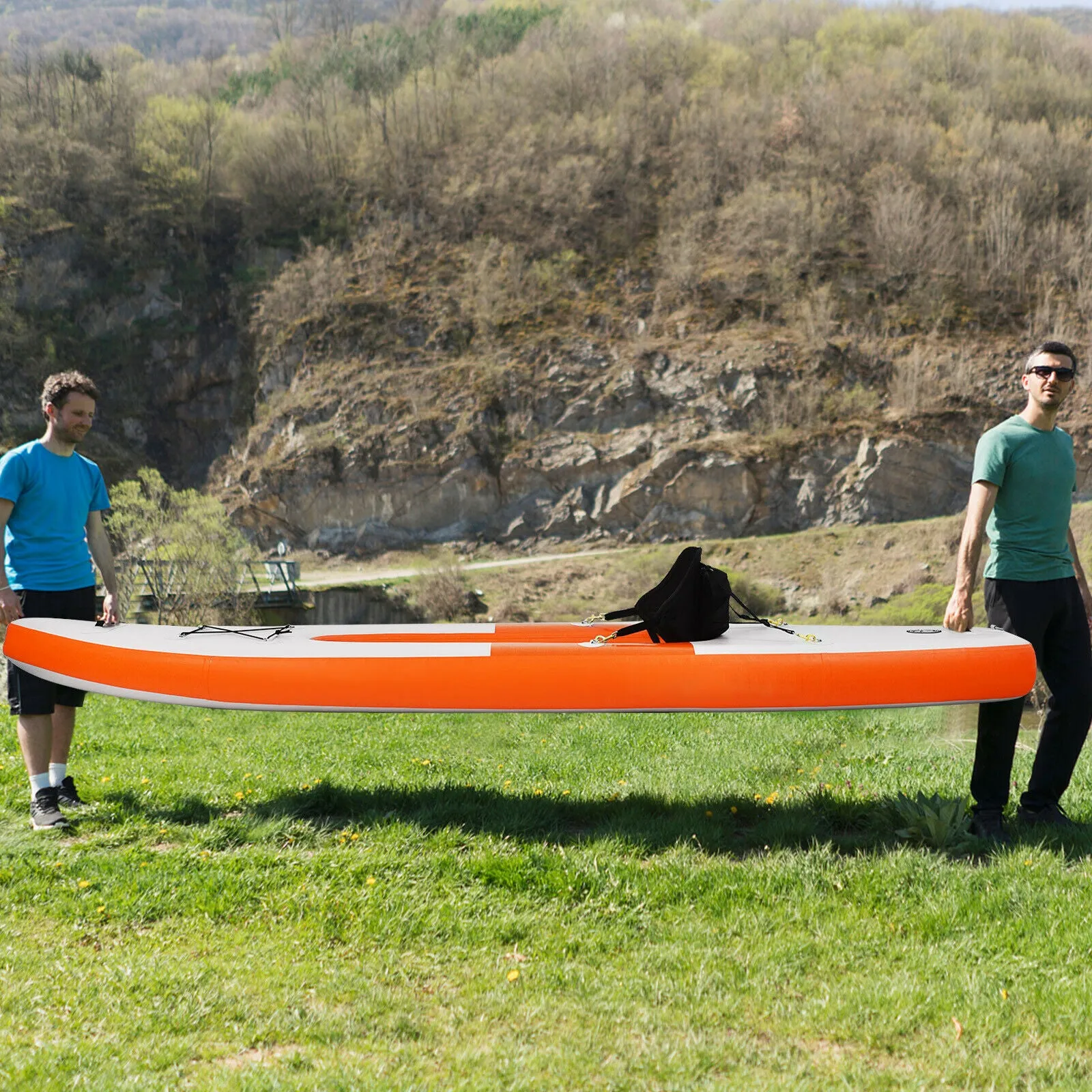 Inflatable Single Seat Paddle Kayak On Canoe