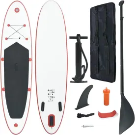 Inflatable Stand Up Paddle Board Set for Fun and Adventure, Lightweight and Easy to Carry, Water Activities, Red and White