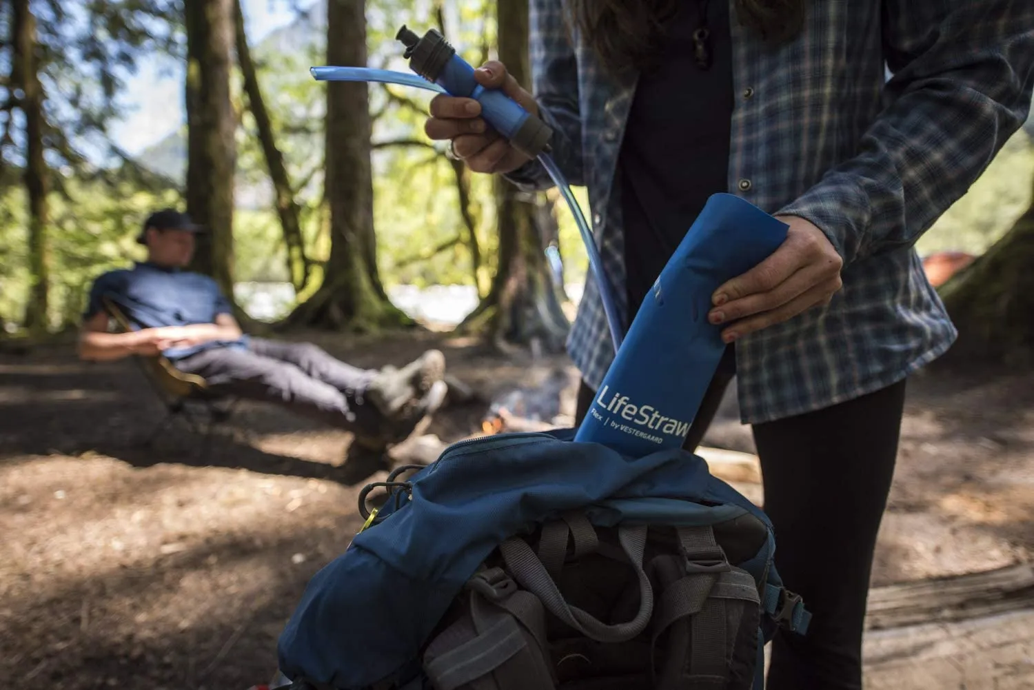 Lifestraw Flex Advanced Water Filter with Gravity Bag - Removes Lead, Bacteria, Parasites and Chemicals Blue, 1 Gal