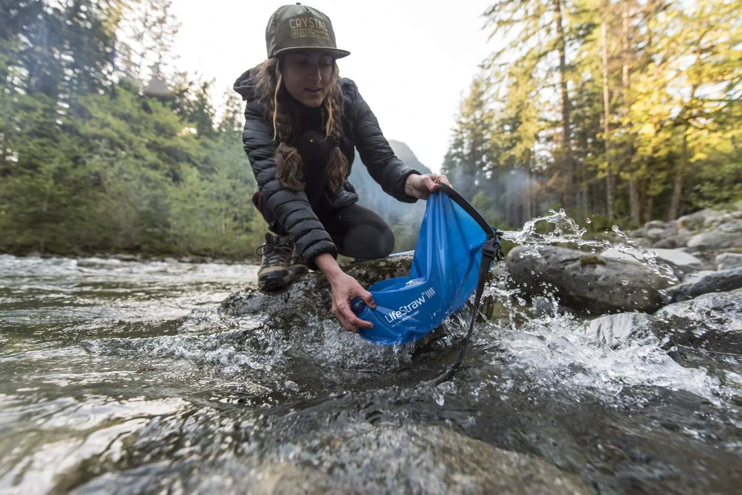 Lifestraw Flex Advanced Water Filter with Gravity Bag - Removes Lead, Bacteria, Parasites and Chemicals Blue, 1 Gal
