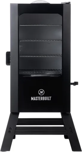 Masterbuilt 30-inch Digital Electric Vertical BBQ Smoker with Leg Kit, Side Wood Chip Loader and 710 Cooking Square Inches in Black, Model MB20070421