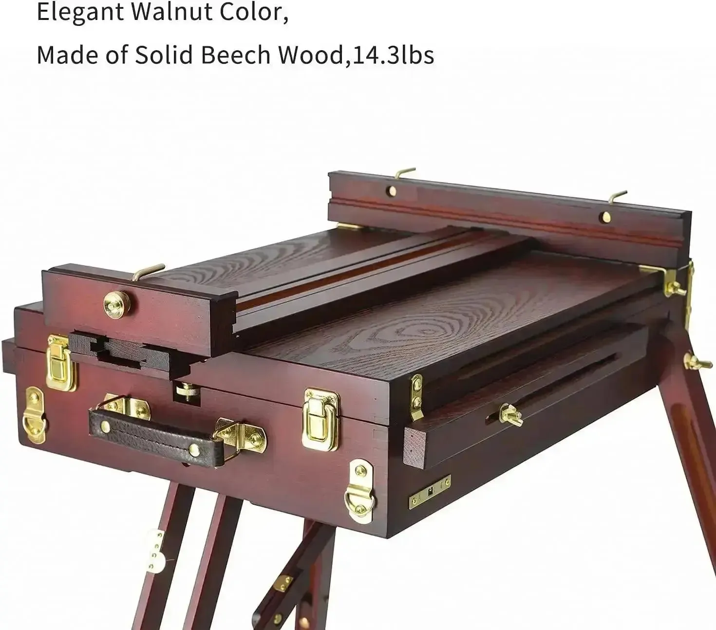 MEEDEN Solid Beech Wood French Easel-Dark Walnut-HX-3