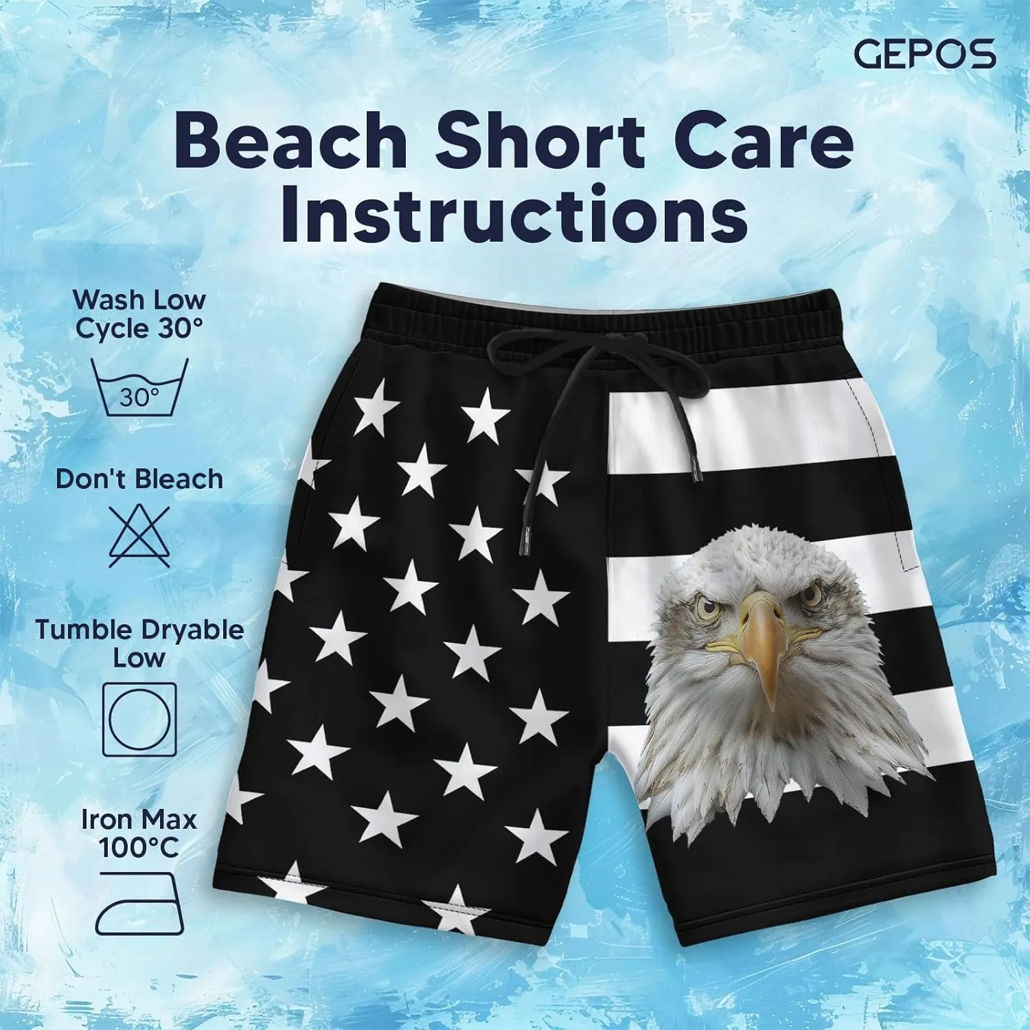 Men's Swim Trunks with Beach Print Quick Dry Swimsuits Board Shorts with Pockets Summer Gifts