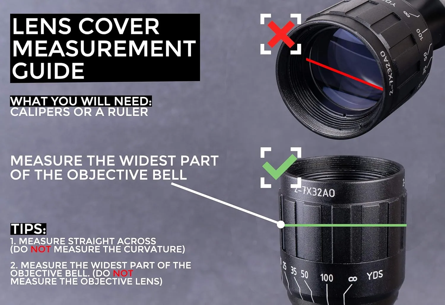 Monstrum Rubberized Flip-Up Rifle Scope Lens Covers