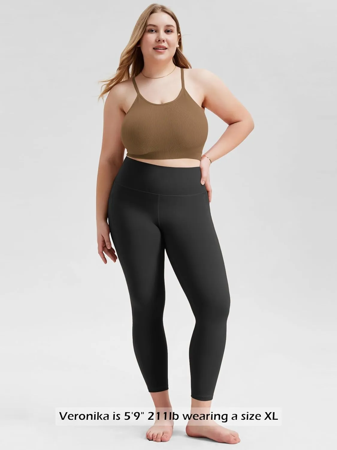 ODODOS Women's Crop 3-Pack Seamless Rib-Knit Camisole Crop Tank Tops