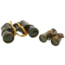 Original Imperial Japanese Army WWII Binoculars Lot - 4x10 Rangefinder & 7x50mm - Set of 2