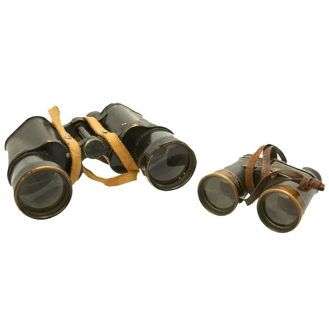 Original Imperial Japanese Army WWII Binoculars Lot - 4x10 Rangefinder & 7x50mm - Set of 2