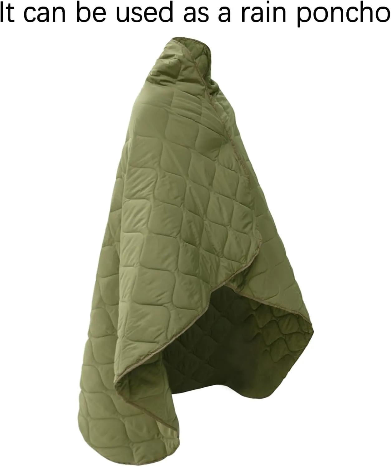 Poncho Liner Military Insulation Outdoor Camping Blanket for Travel, Beach, Grass, Picnic, Car Emergency, Outdoor, Survival