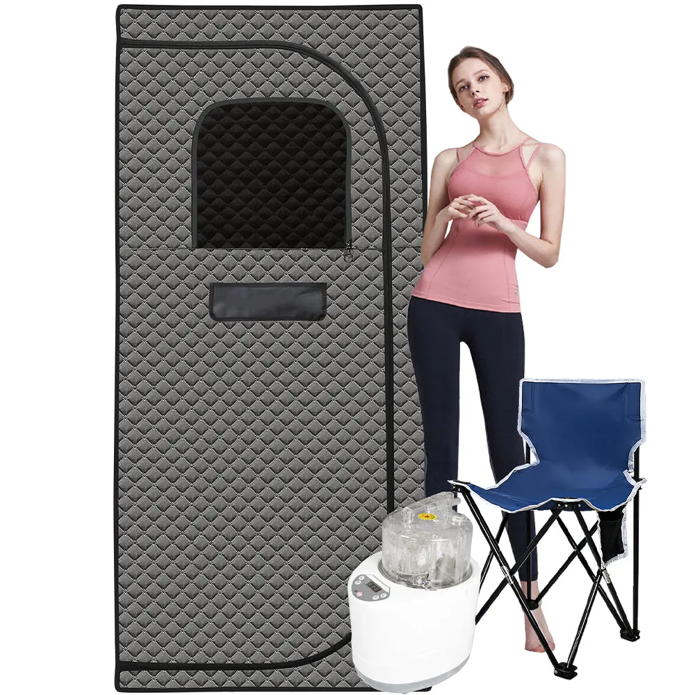 Portable Steam Sauna Tent for Home Included  Sauna Heater, Tent, Chair, Remote