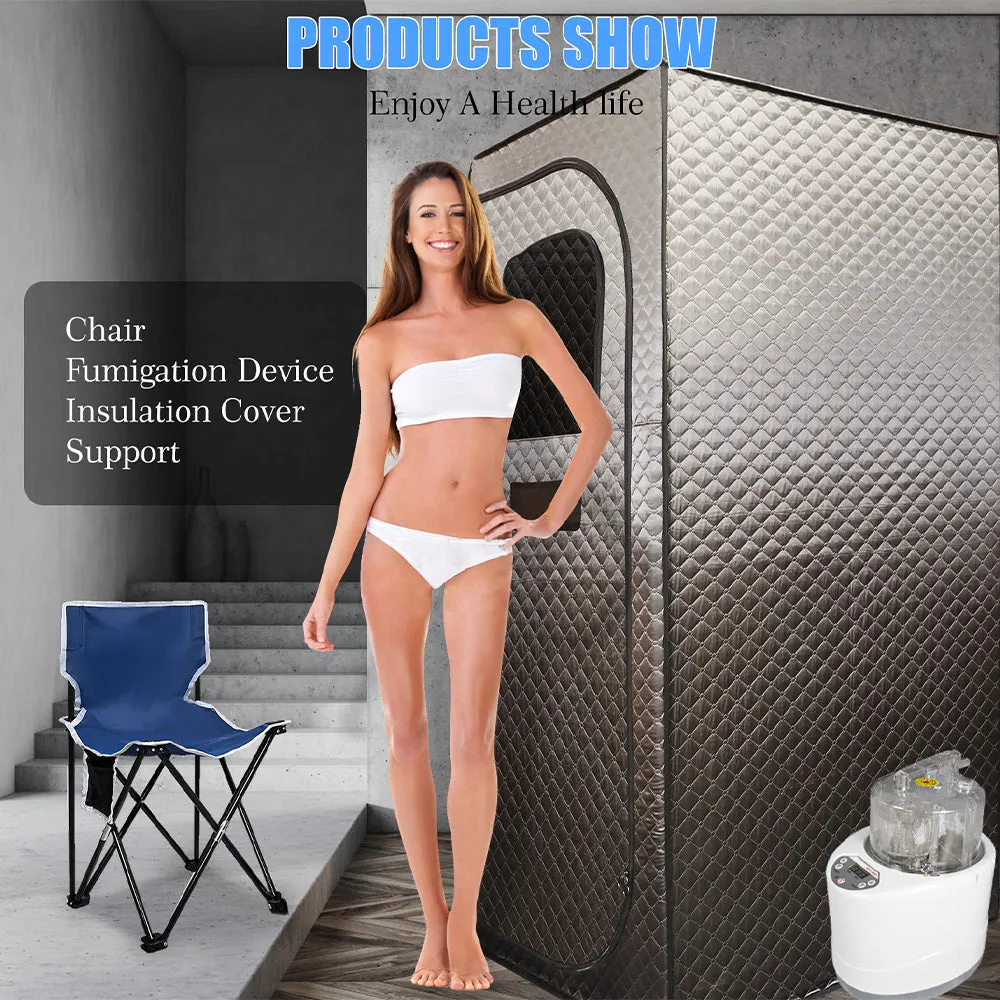 Portable Steam Sauna Tent for Home Included  Sauna Heater, Tent, Chair, Remote