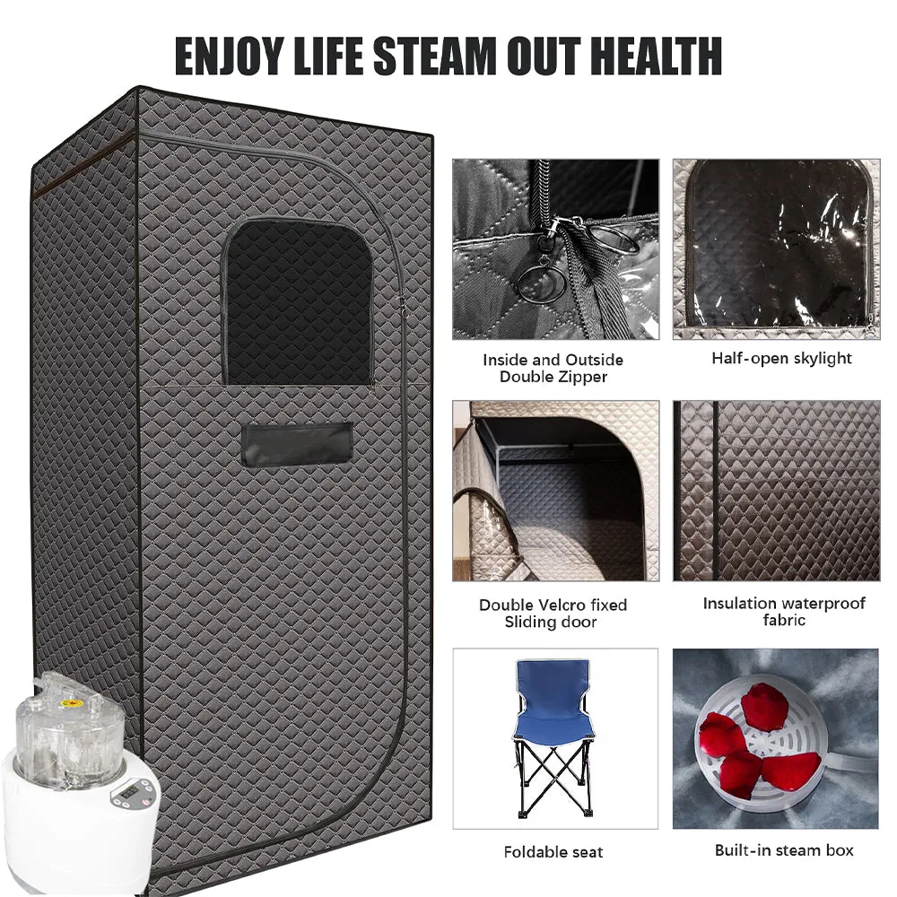 Portable Steam Sauna Tent for Home Included  Sauna Heater, Tent, Chair, Remote