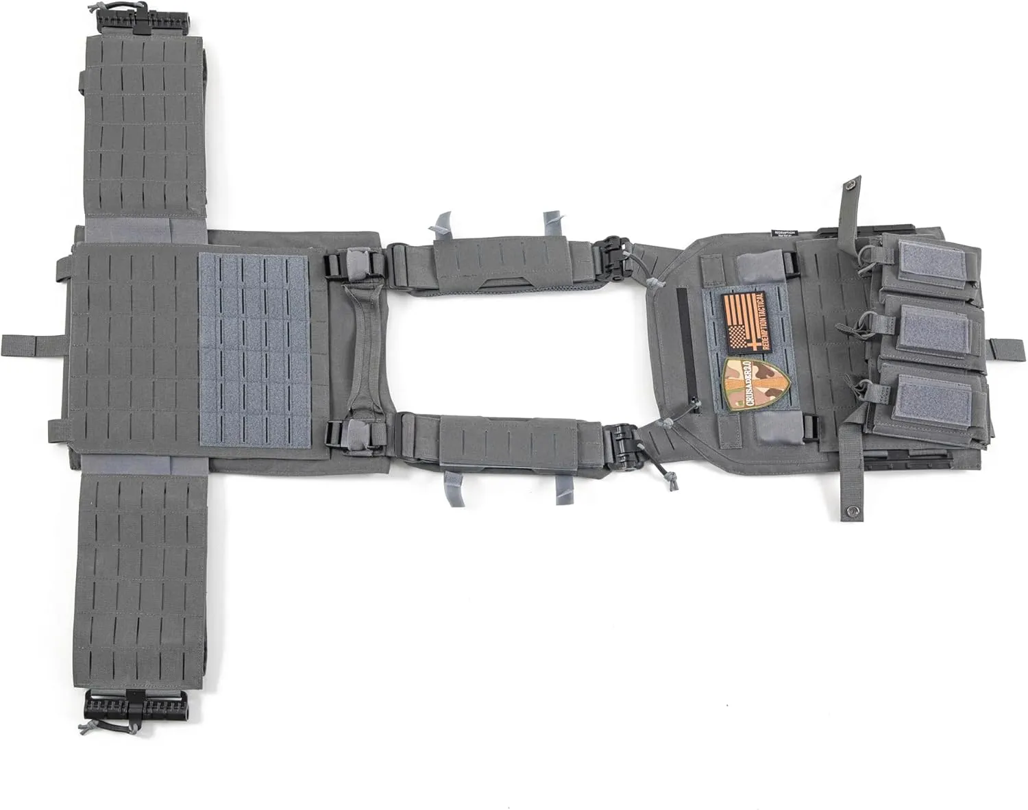 Redemption Crusader 2.0 Molle Quick Release Buckles Vest with Side Cummerbund Pouches and Triple Pouch