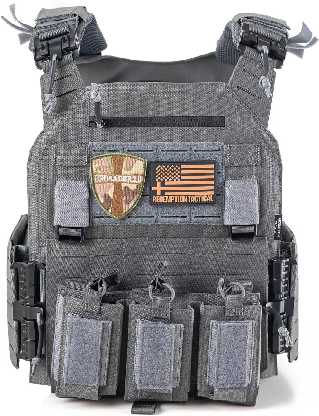 Redemption Crusader 2.0 Molle Quick Release Buckles Vest with Side Cummerbund Pouches and Triple Pouch
