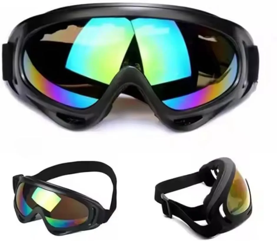 Ski Goggles for Adult Men & Women Snowboard Dirt bike Goggles, Bike or Motorbike - UV400 antifog, ATV, Jet Ski snow goggles, Camping Essentials with Rainbow Mirror Lens, UV protection