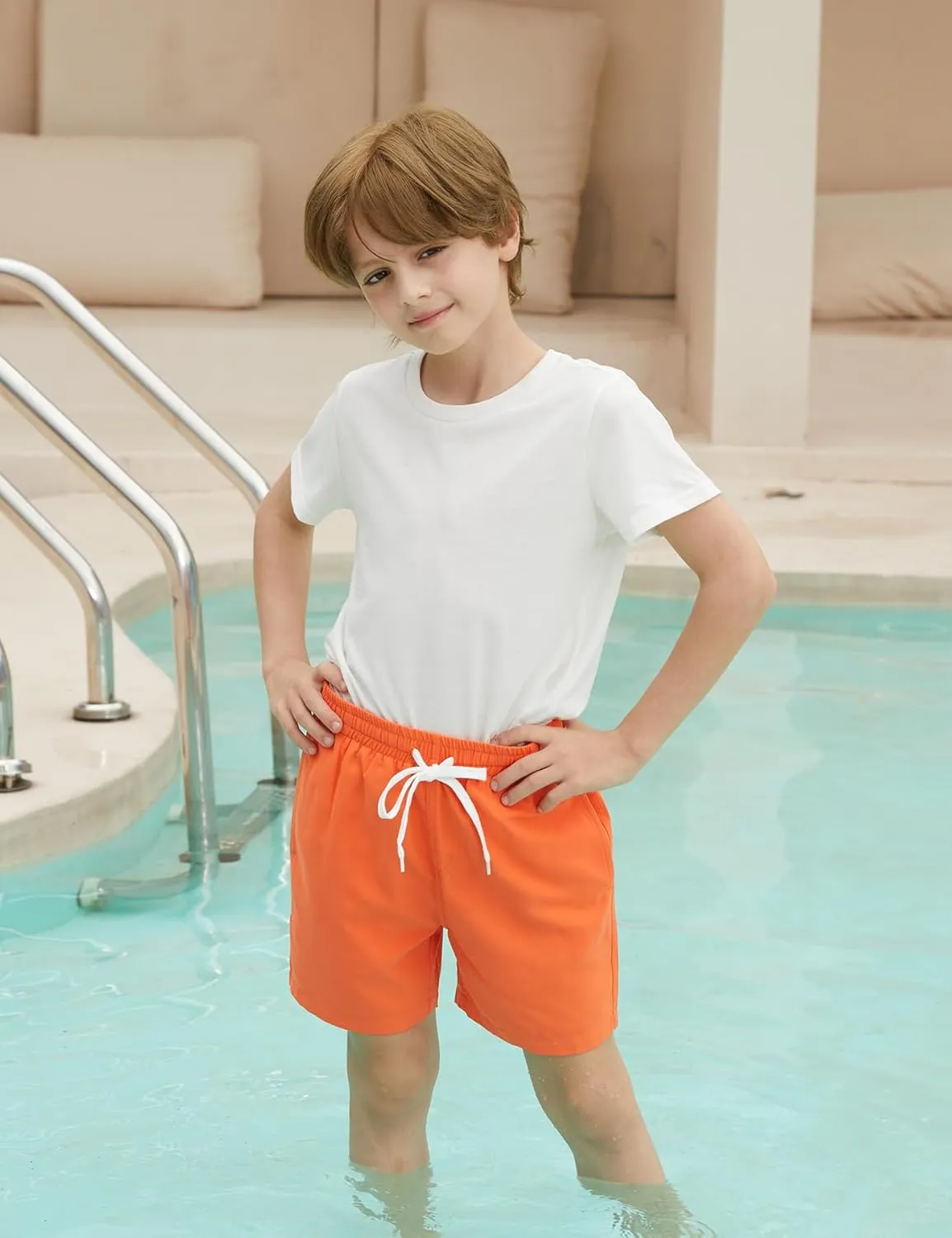 Swim Trumks for Boys 2 in 1 Bathing Suit Compress Board Shorts for 7-18T