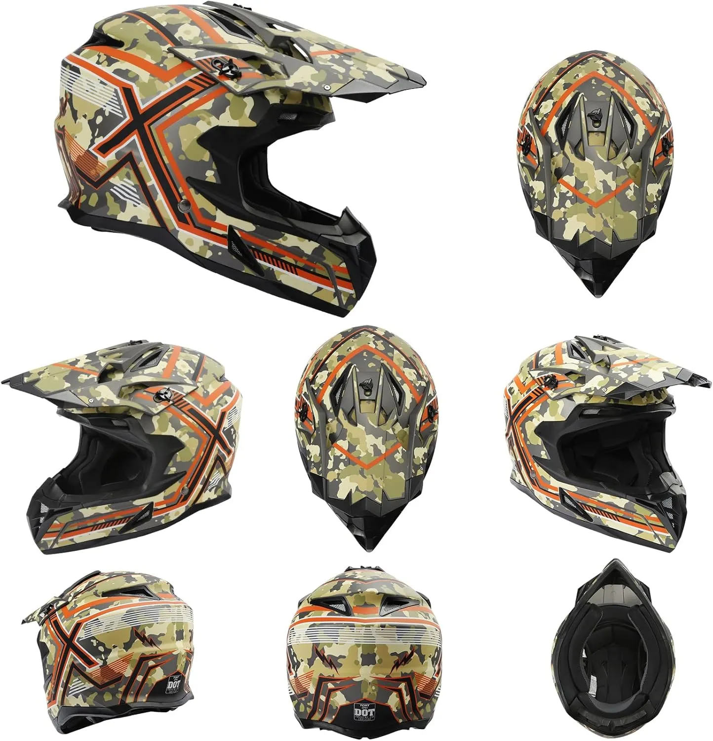 TCMT Unisex-Adult Motorcycle Full Face Off Road Helmet Dirt Bike Motocross ATV Mountain Bike MX Helmet DOT Approved