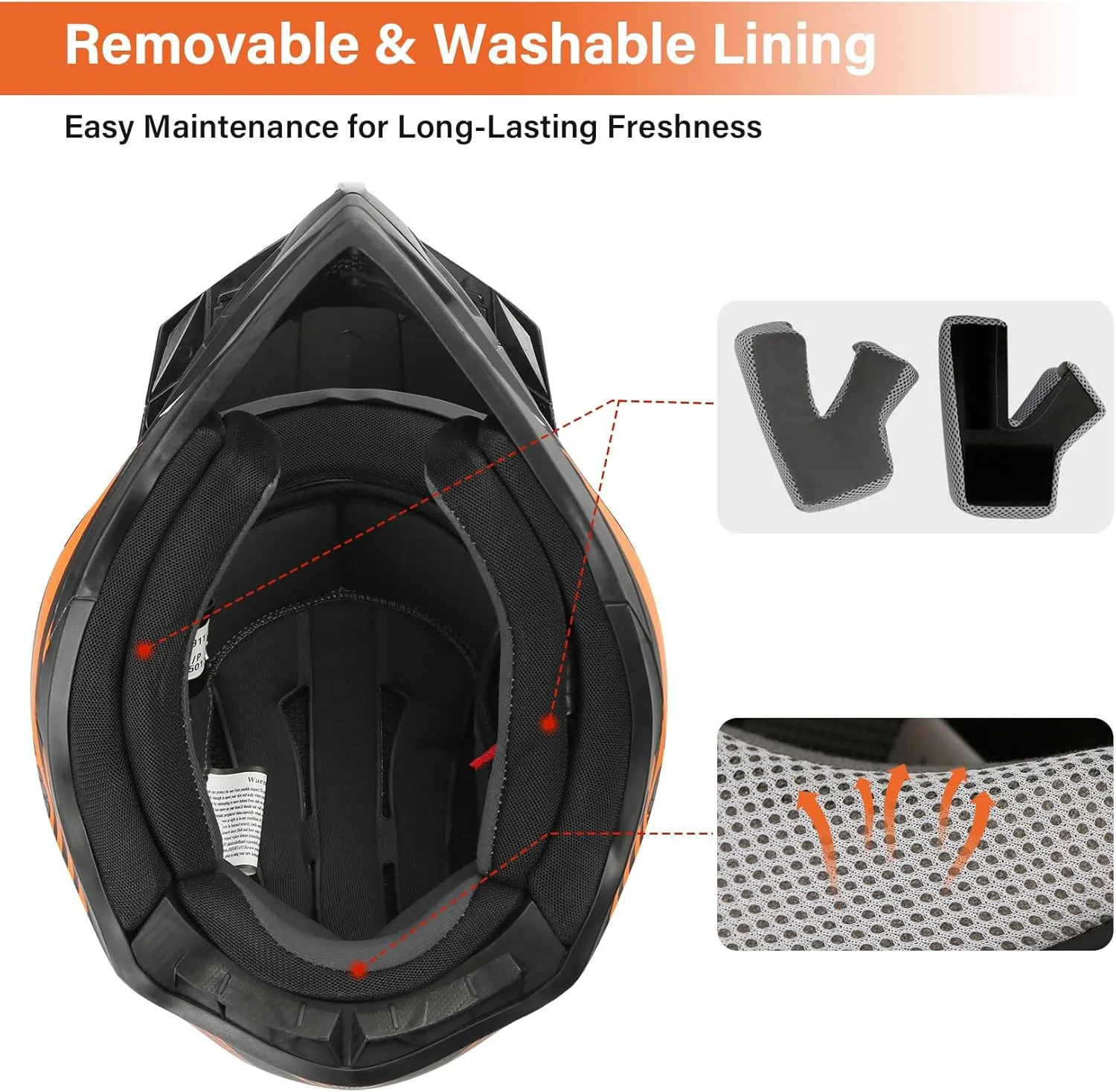 TCMT Unisex-Adult Motorcycle Full Face Off Road Helmet Dirt Bike Motocross ATV Mountain Bike MX Helmet DOT Approved