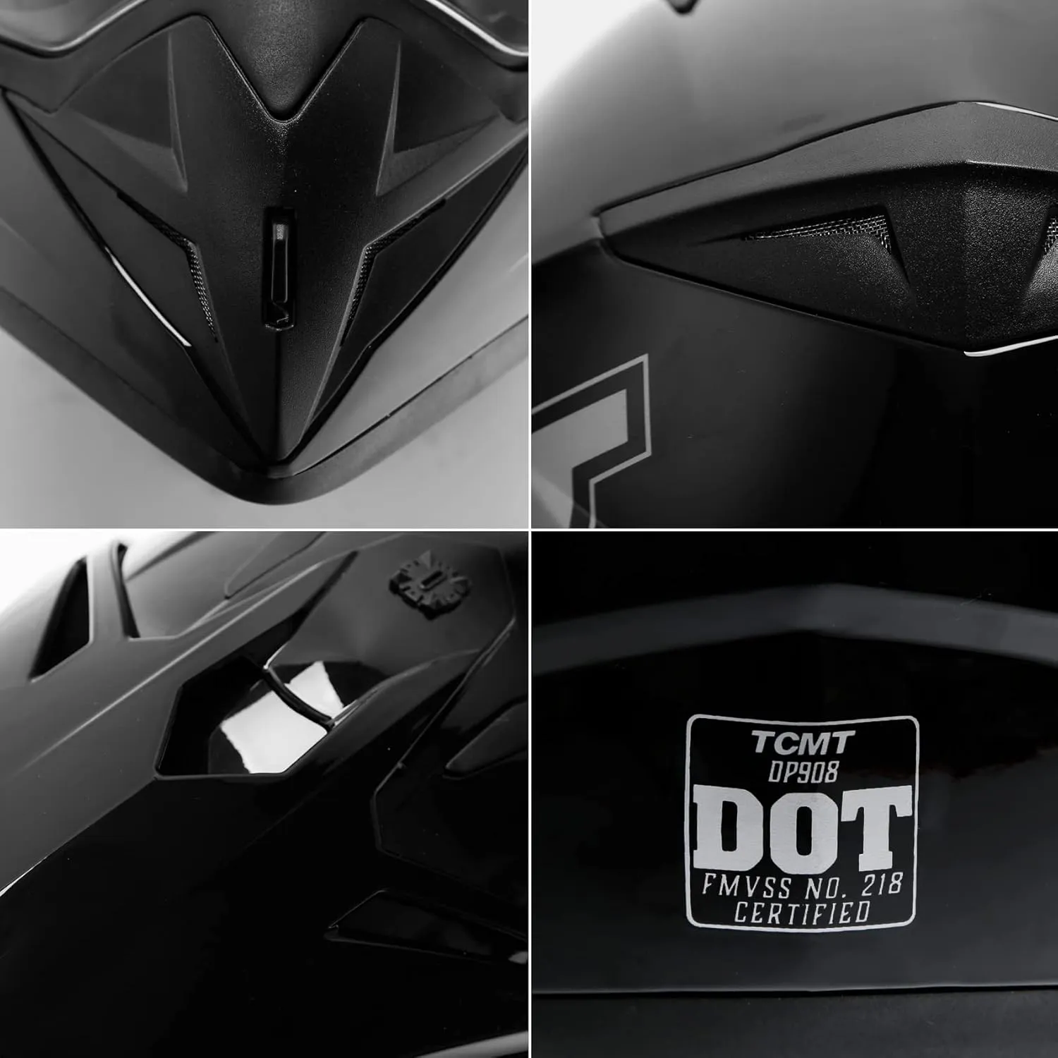 TCMT Unisex-Adult Motorcycle Full Face Off Road Helmet Dirt Bike Motocross ATV Mountain Bike MX Helmet DOT Approved