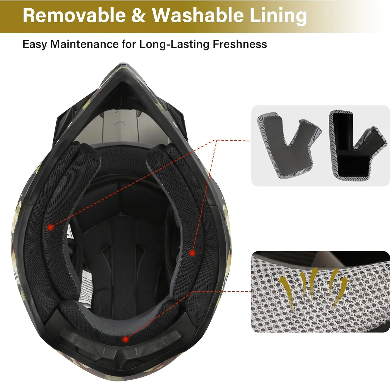 TCMT Unisex-Adult Motorcycle Full Face Off Road Helmet Dirt Bike Motocross ATV Mountain Bike MX Helmet DOT Approved
