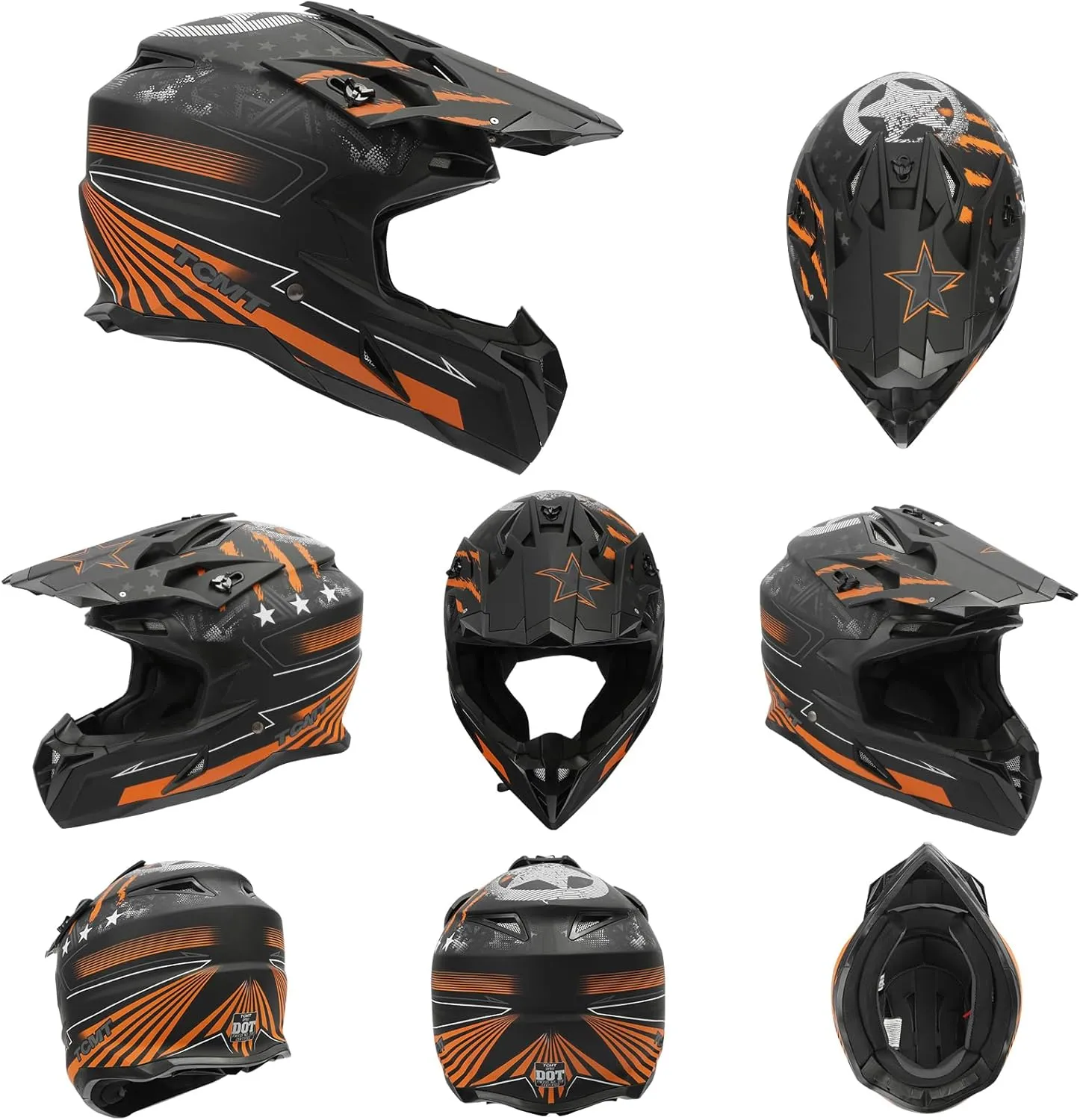 TCMT Unisex-Adult Motorcycle Full Face Off Road Helmet Dirt Bike Motocross ATV Mountain Bike MX Helmet DOT Approved