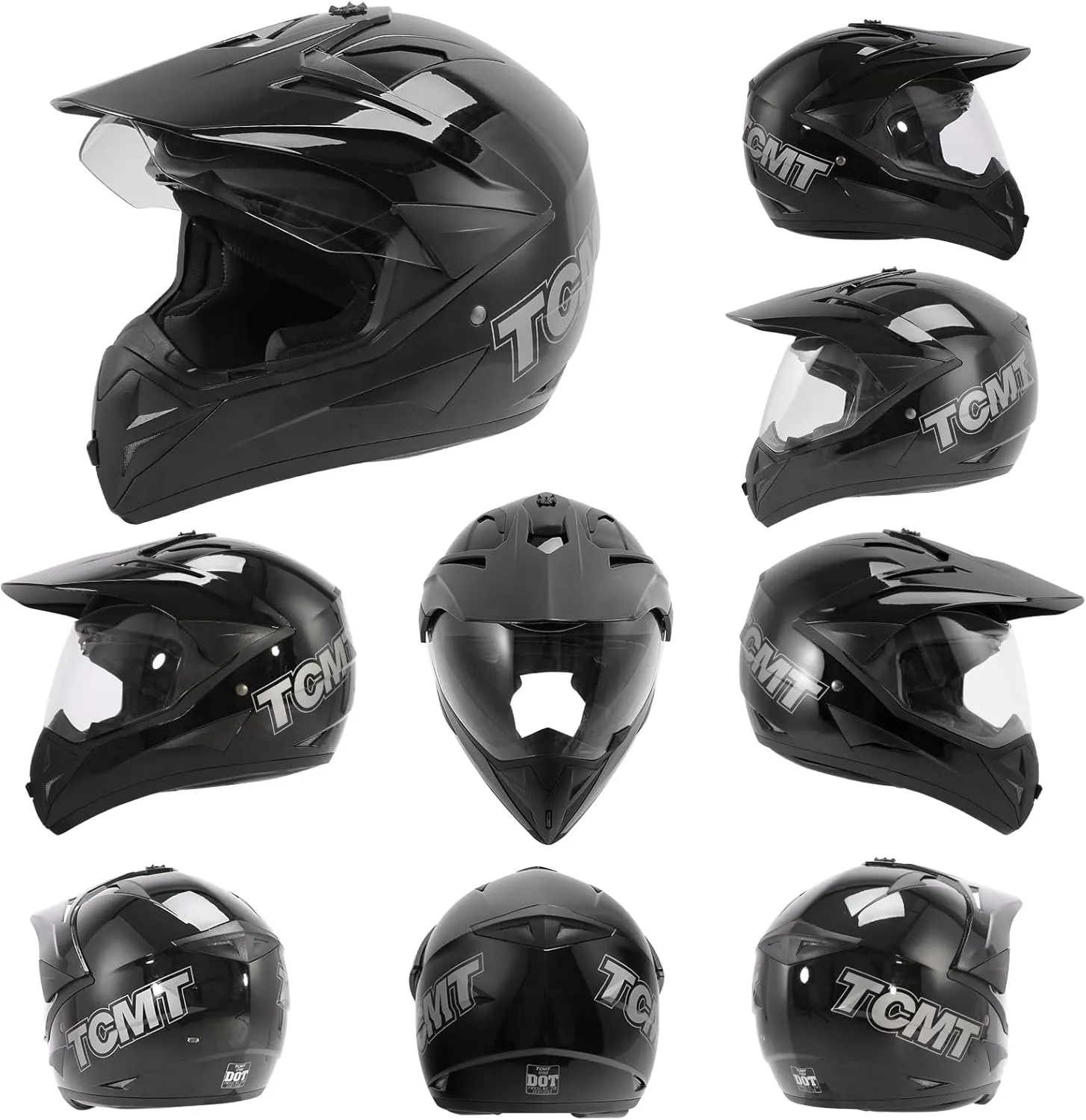 TCMT Unisex-Adult Motorcycle Full Face Off Road Helmet Dirt Bike Motocross ATV Mountain Bike MX Helmet DOT Approved