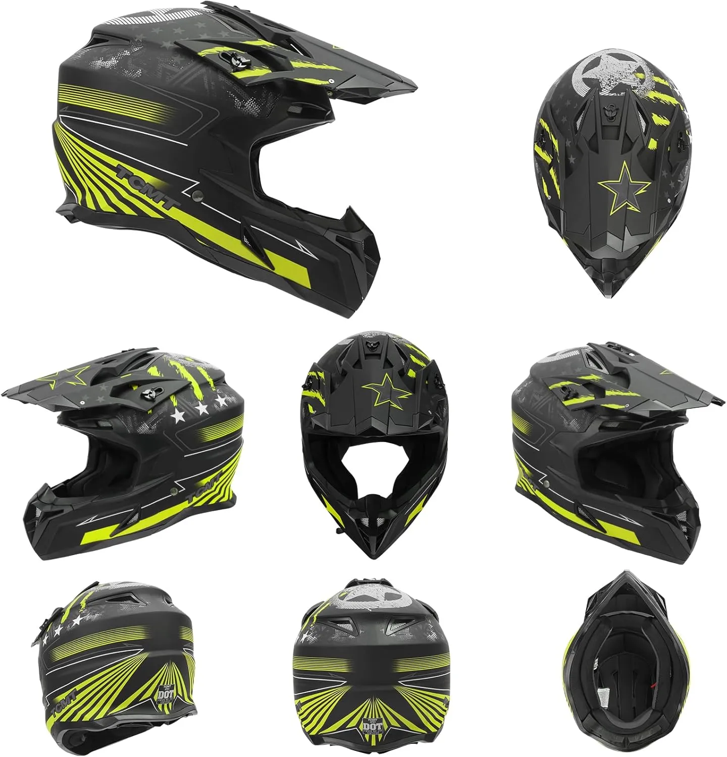 TCMT Unisex-Adult Motorcycle Full Face Off Road Helmet Dirt Bike Motocross ATV Mountain Bike MX Helmet DOT Approved